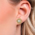 thumbnail image 3 of Gem Stone King 18K Yellow Gold Plated Silver Stud Earrings with Jackets Prasiolite and Moissanite (2.32 Cttw), 3 of 6