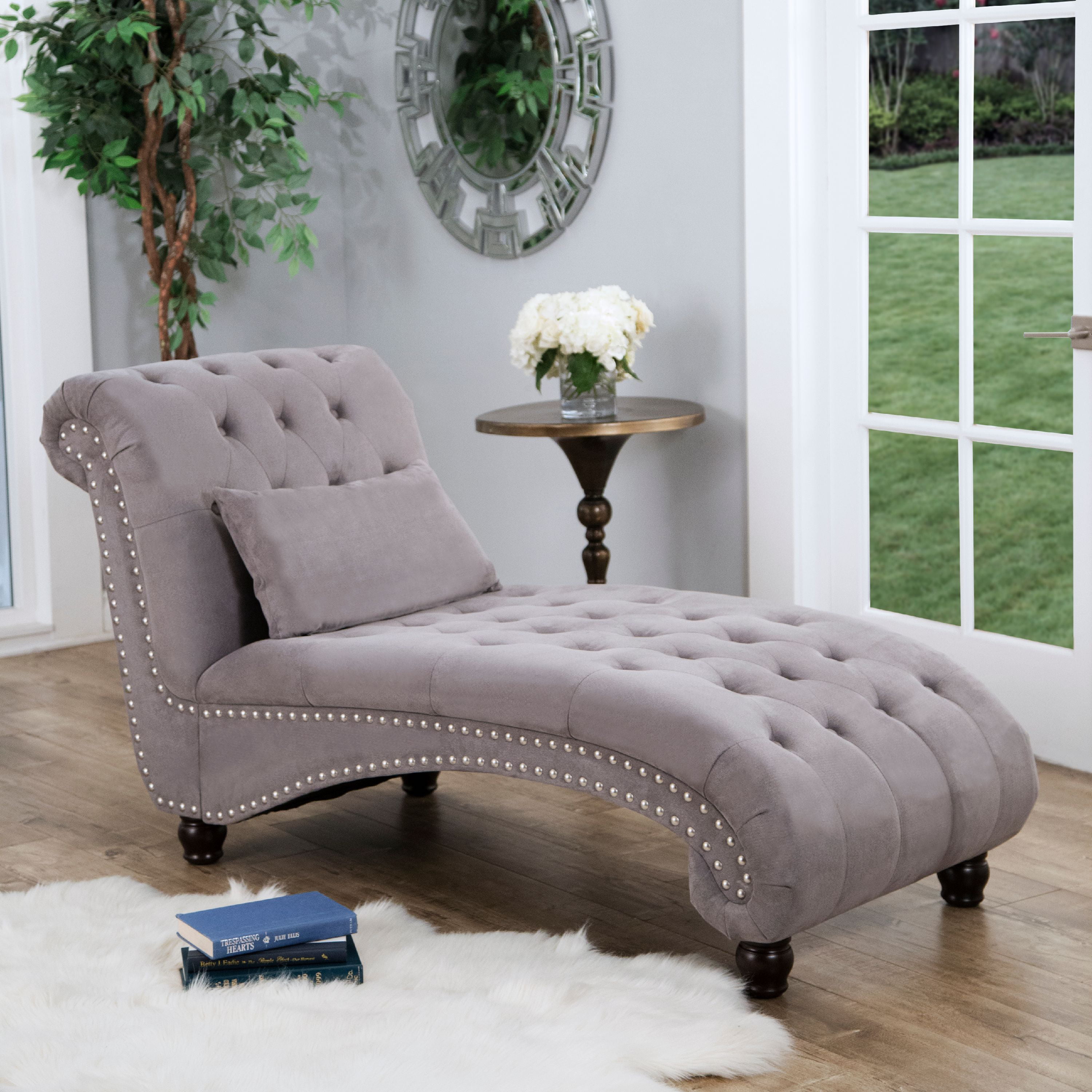 devon  claire cadence tufted oversized chaise lounge gray  walmart