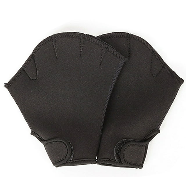 Aletas de natación tipo pato con guantes para buceo - Talla S en color negro