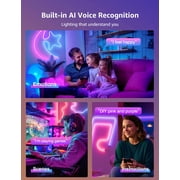 Lepro N1 AI Smart RGB Rope Lights for Christmas, Personalized AI Lighting Designer, LightBeats Music Sync, Color Segment DIY, Voice Control Via App, 9.84ft Wi-Fi & Bluetooth LED Strip Lights