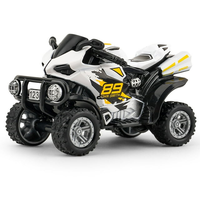 Juguete de moto todoterreno fundido a presión para niños, aleación blanca, 100 g