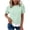 Green, variant on Womens Short Sleeve Sweatshirt Crew Neck Puff Sleeve Summer Tops Ruffled Hem Casual Pullover Shirts for Women