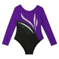 thumbnail image 3 of Alvivi Gymnastics Leotards for Girls Shiny Rhinestone One Piece Ballet Dance Unitard Dancewear Purple 12, 3 of 5