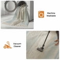 thumbnail image 5 of Blue Beige Farmhouse Bathroom Rug 2'x3', Vintage Wooden Striped Low Profile Front Entryway Rug with Tassels, Woven Cotton Washable Kitchen Mat Carpet for Foyer Bedroom Back Door Decor, 5 of 9