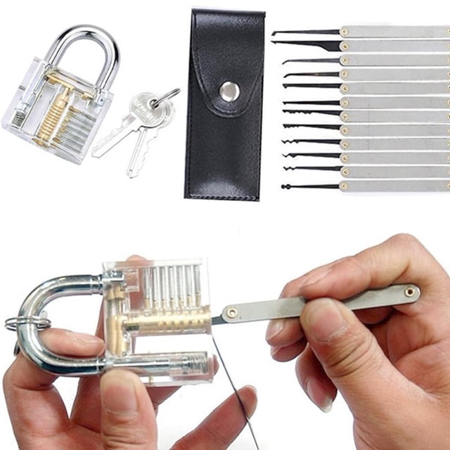 LOVEVER Unlocking Lock Open Home Transparent 1-9/16in Waterproof Stainless Steel Padlock 15 Pieces