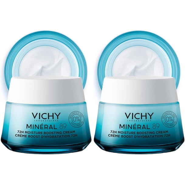 Crema VICHY Mineral 89 sin fragancia, 72 horas de humedad, paquete de 2