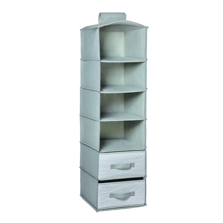 Parents Choice 6 Shelf Closet Organizer, Grey