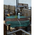 thumbnail image 2 of Fsddascl Teal Brown Wood Outdoor Tablecloth - 60 Inch Round Dining Table Cover, Vintage Simple Chic Board Waterproof Outdoor Table Cloth with Umbrella Hole & Zipper for Picnic/Patio/Party, 2 of 7