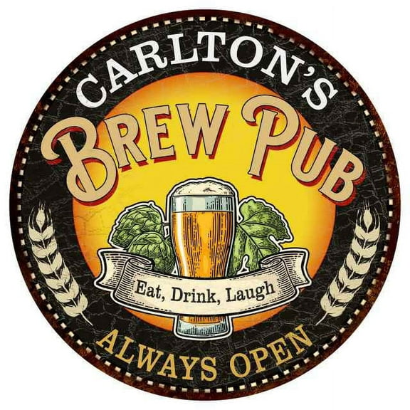 CARLTON'S Beer Pub Man Cave Metal Sign Home Decor 12 inch Round 200120025378