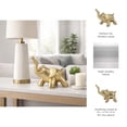 thumbnail image 5 of Decorative Metal Elephant Statue for Home Decor - Figurine Ornament for Bathroom, Office, and Living Room Accent - Sculptural Decorative Object for Shelf and Coffee Table - 6", Gold & Metallic, 5 of 11