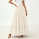 thumbnail image 1 of TaTaai Women's Summer Solid Color Elastic Waist Drawstring Pleated A-Line Long Skirt Casual Fashion Loose Flowy Swing Maxi Skirt with Pockets Gift, 1 of 7