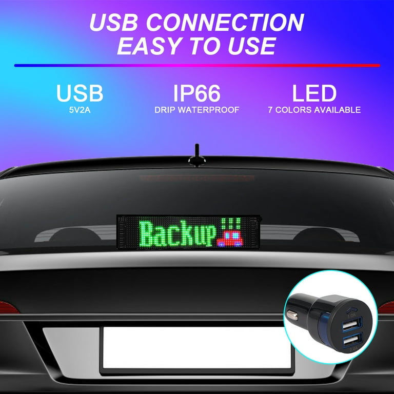 Car LED Sign, Voice Controlled Car Interactive Screen DIY