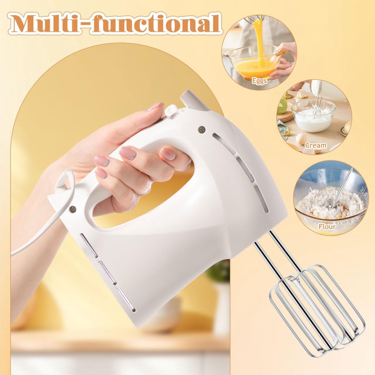 FRKSMD-2PCS Hand Mixer Replacement Beaters Stainless Steel Kitchen Hand Mixer Replacement Beaters for Drills Whisks Dough Hooks Accessories Kitchen Cooking Baking (Silver)