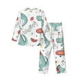 thumbnail image 2 of Kll Music Lover Dinosaur Sleepwear Mens Flannel Pajamas,Long Cotton Pj Set, 2 of 9