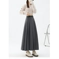 thumbnail image 6 of Women’s High-Waisted Pleated Midi Skirt with Belt, Elegant A-Line Flared Suit Skirt, Slimming Fashion Mid-Length Skirt for Office, Casual, and Daily Wear, 6 of 9