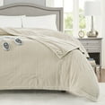 thumbnail image 5 of Beautyrest Polyester Knitted Micro Fleece Solid Textured Heated Blanket in Beige, 5 of 12