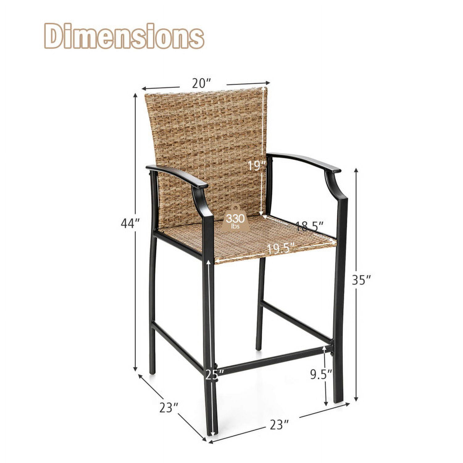 Aimee Lii Patio Rattan Bar Stools Set of 4 with Soft Cushions, Outdoor Patio Furniture Aimee Lii Patio Rattan Bar Stools Set of 4 with Soft Cushions, Outdoor Patio Furniture
