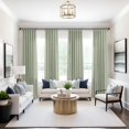thumbnail image 2 of Sage Green Curtains 45 Inch Length for Kitchen Farmhouse Decor 2 Panels Set Rod Pocket Semi Sheer Linen Light Green Short Cafe Tier Curtains for Small Windows Kids Room Bathroom Decor 52x45 Long, 2 of 8