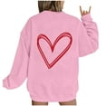 thumbnail image 4 of WREESH Oversized Sweatshirt for Women Crewneck Pullover Heart Graphic Loose Spring Tops Valentine Gifts Pink, 4 of 5