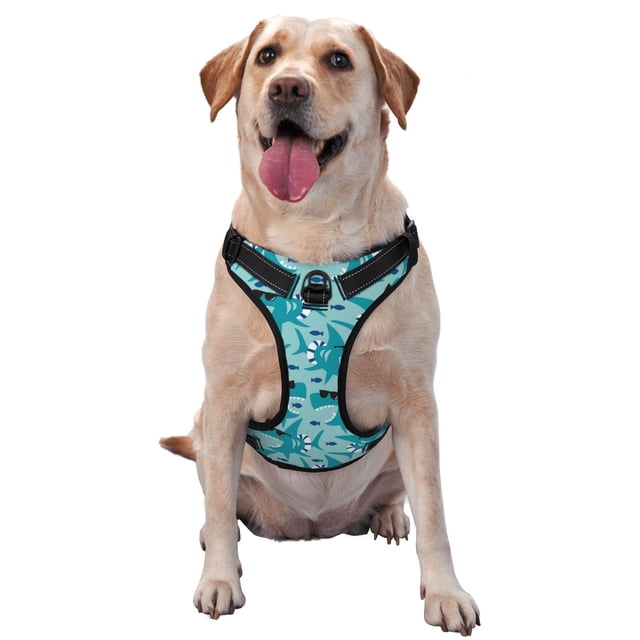 Wukai Harnais pour Animaux de Compagnie avec Lunettes de Soleil, Laisse pour Animaux de Compagnie - Boucle Réglable, Design Réfléchissant, Accessoires pour Petits, Moyens et Grands Chiens - Grand
