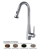Jem Collectin Single Hole/Single Lever Handle Faucet with a Gooseneck Swivel Spout and Pull-Down Spray Head - Polished Chrome