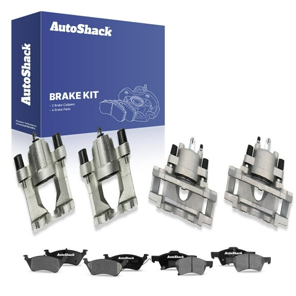 AutoShack Front & Rear Brake Calipers   Ceramic Brake Pads Replacement for 2001-2007 Dodge Grand Caravan 2001-2007 Chrysler Town & Country 2001-2007 Dodge Caravan 12-PC Kit