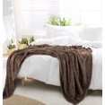 thumbnail image 4 of PiccoCasa Bed Blanket Mesh Soft Plush Fleece Blanket Queen 78"x90", Coffee Color, 4 of 7