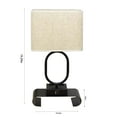 thumbnail image 3 of Bedside Table Lamp with 2 USB Charging Ports and 2 AC Outlets, Fabric Linen Shade Desk Lamp for Bedroom, Living Room, Office, Adjustable Brightness, Reading, Work, Eye-Caring Light, 3 of 8