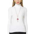 thumbnail image 1 of UKAP Ladies Tunic Blouse Long Sleeve Jumper Top Solid Color Knit Tops Slim Fit Work Sweater White S, 1 of 3