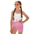 thumbnail image 2 of Xoenoiee Ice Cream Heart Pattern Girls Swimsuit One Piece Bathing Suit with Cover Up Skirt, Adjustable Straps Padded Swimwear Beachwear for Summer, Size 13-14 Years, 2 of 7