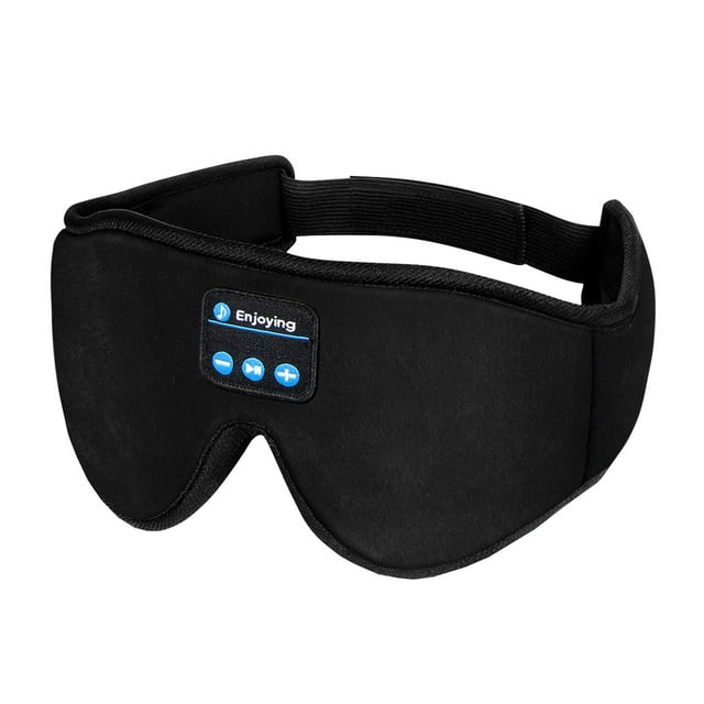 Casque de Sommeil, bluetooth, Masque pour les Yeux Sans Fil, Casque de Sommeil, Masque Amélioré, Lavable, pour Voyage, Musique, Casque bluetooth avec Haut-Parleurs Réglables