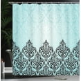 thumbnail image 4 of Ambesonne Damask Shower Curtain, Antique Victorian Motif, 69"Wx84"L, Black Blue, 4 of 5