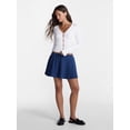 thumbnail image 2 of No Boundaries Pleated Woven Mini Skirt, Women's XXS-XXL, 2 of 5