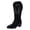 Black, variant on Women's Knee High Boots Back Zipper Cut-Out Chunky Heel Fall Fashion Tall Boots