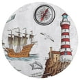 thumbnail image 3 of Ocean Nautical Vintage Sea Coastal Lighthouse Boat Round Carpet Circle Rug Outdoor Patio Area Rug Washable Large Area Rugs Hallway Room Decor Fitness Mats, 3 of 8