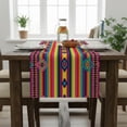 thumbnail image 5 of Yvsxxv Mexican Style Linen Table Runners Mexican Fiesta Party Colorful Striped Table Runners Kitchen Dining Table Decor, 5 of 7