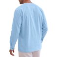 thumbnail image 3 of INSPIRE CHIC Men's Cotton Linen Shirt Long Sleeve Button Down Casual Shirts M Blue, 3 of 6