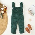 thumbnail image 3 of OLLUISNEO Toddler Baby Girl Jumpsuit Long Pants Solid Color Romper Baby Girls Bodysuit 3-4 Years, 3 of 7