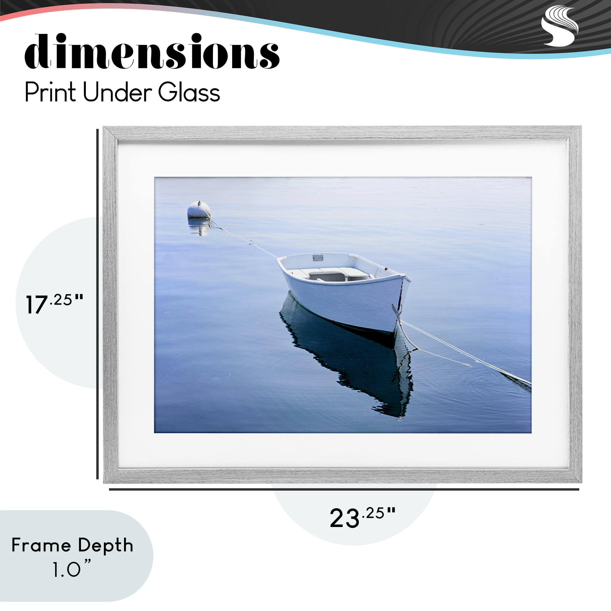Stupell Industries Boat Tied to Dock Gray Framed Print Under Glass, design by JLM Photographs