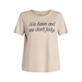 thumbnail image 4 of We Listen Women’s Graphic Tee with Short Sleeves, Sizes XXS-XXL, 4 of 5