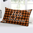 thumbnail image 5 of Orange Buffalo Plaid Throw Pillow Cover 12 x 20 Inch Decorative Pillow Cover Vintage Check Fall Farmhouse Lumbar Pillowcase Seasonal Rectangle Cushion Case for Couch Sofa Bed Living Room, 5 of 7