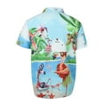 thumbnail image 3 of ORQ Men Turn-down Collar Short Sleeve Print Vacation Seaside T-shirt Top, 3 of 5