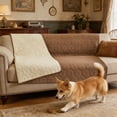 thumbnail image 6 of Waterproof NonSlip Pet Sofa Cover Reversible Couch Protector Pad for Dogs & Cats Washable Polyester Furniture Blanket Anti-Scratch, Pet Hair, Stain Resistant 70x30in Gray/Brown, 6 of 7