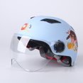 thumbnail image 3 of Casco de motocicleta de dibujos animados de 57-61 cm, casco abierto tipo scooter eléctrico, resistente a los rayos UV, casco de seguridad para adultos, hombres y mujeres, 3 of 5