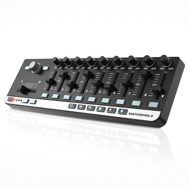 Worlde EasyControl.9 Contrôleur MIDI Portable Mini USB 9 Slim-Line