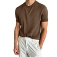 thumbnail image 7 of hotojiny Mens Casual T-Shirts Classic Short Sleeve Knit Tees Crewneck Ribbed Solid Shirts Comfort Business Work Tops, 7 of 7