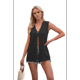 thumbnail image 2 of Chaleco de Punto para Mujer, y Verano, Cuello en V, Sin Mangas, Cárdigan con Botones, Informal, , Top Sin Mangas. Negro XL, 2 of 8