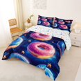 thumbnail image 2 of Manfei Cute Cartoon Donuts Full Size Comforter Sets,Celestial Starry Bedding Comforter Set,Blue Pink,Colorful Stars Reversible,3 Pieces,1 Comforter and 2 Pillowcases, 2 of 7