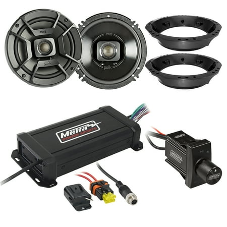 4 Zone Audio Controller Amplifier - Metra PowerSports IPX6 Marine 4-Channel Compact Amplifier, Polk Audio 6.5