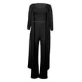 thumbnail image 4 of Gibobby Conjuntos de sudadera con bloques Conjunto de pantalones de pierna ancha de 3 piezas para mujer, cárdigan de chaqueta de manga larga informal con conj(Negro,M), 4 of 5